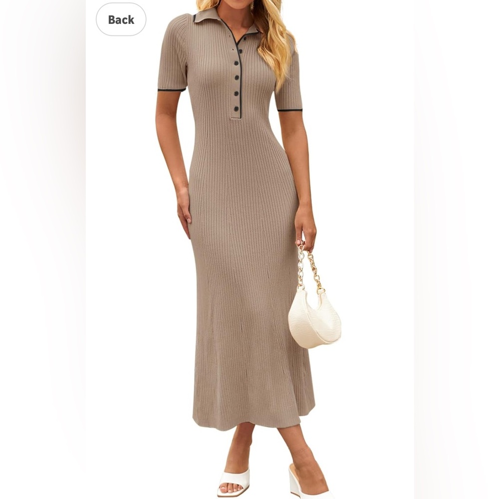 Women's Chic Button Down Knitted Ribbed Dress